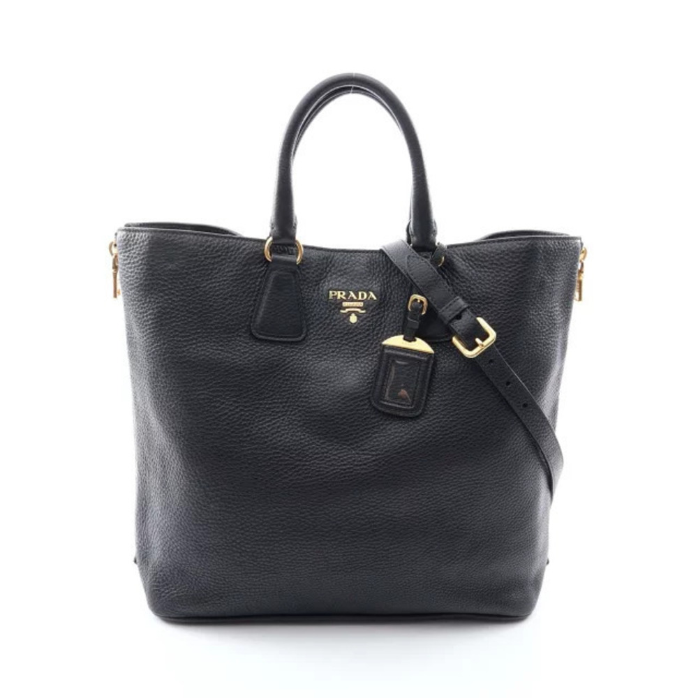 Prada black Prada Vitello Daino Tote textured grained leather